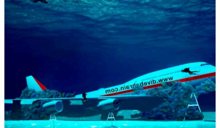 Boeing jet plane underwater park in bahrain