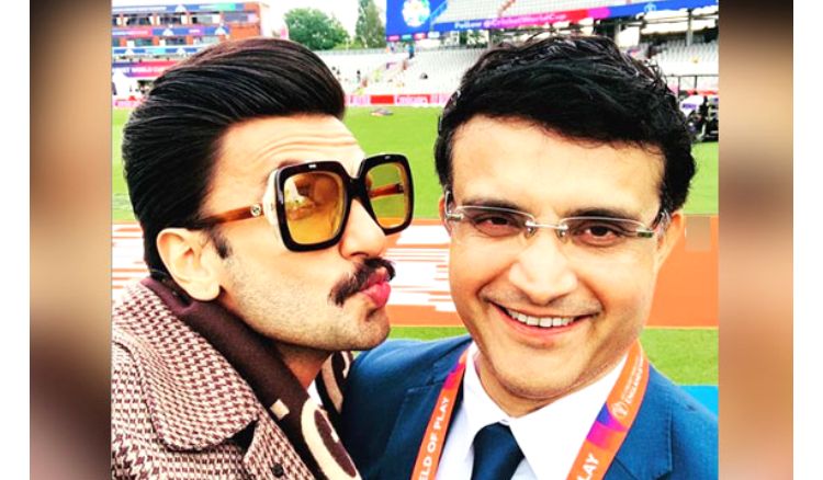 Ranveer singh posts selfie with saurav ganguly