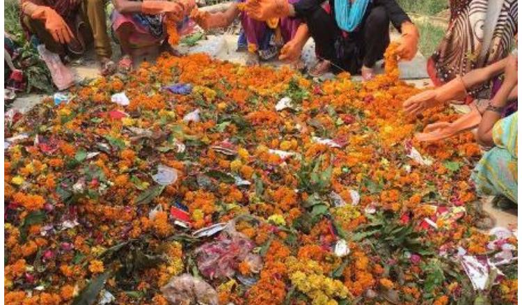 Organik colour and incense stick made from waste flower