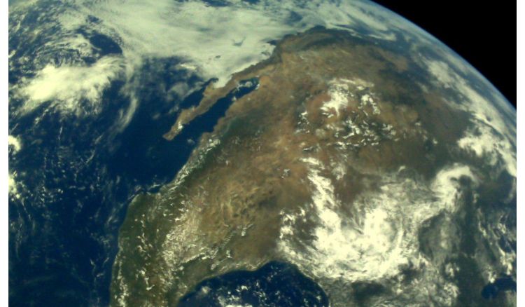 The first pic of India sent by Chandrayan-2