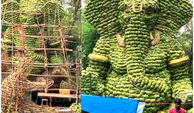 বিভিন্ন জায়গায় বিভিন্ন পুজোর 'পরিবেশবান্ধব' মন্ডপ-মূর্তি তুলে ধরছে নতুন বার্তা