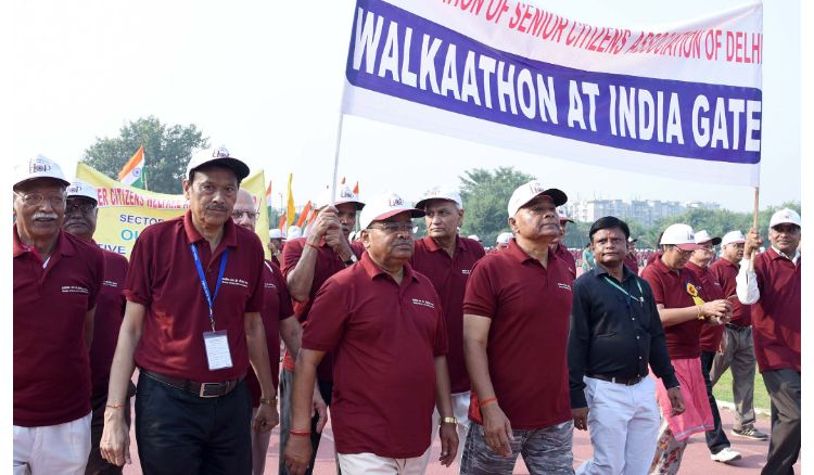 ‘Walkaathon’ started in the occation of ‘International senior citizen day’