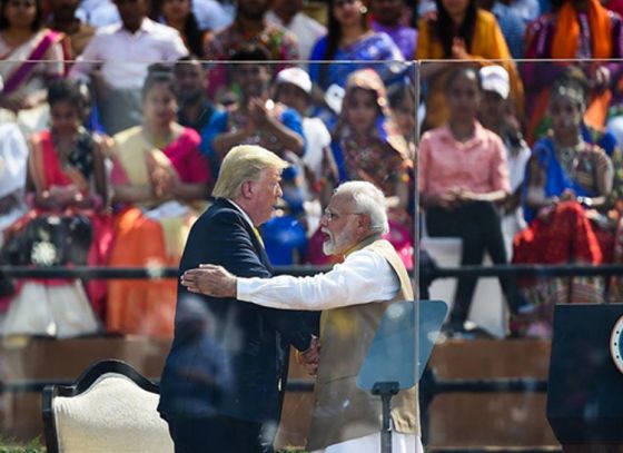 Modi welcomes Trump at Motera Stadium