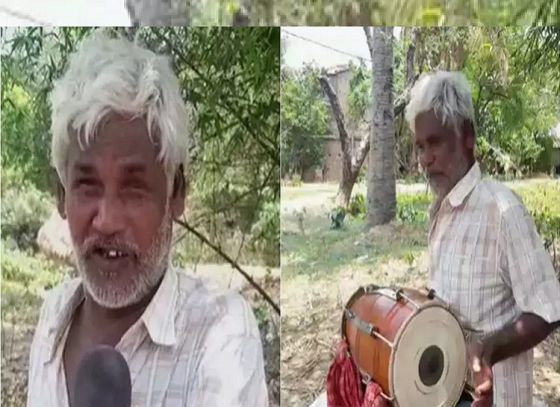 A Seventy-Year-Old Blind Man Earns By Singing