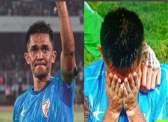 In Front Of Almost 60,000 Supporters, Sunil Chhetri Bids A Heartfelt Goodbye For The Last Time!